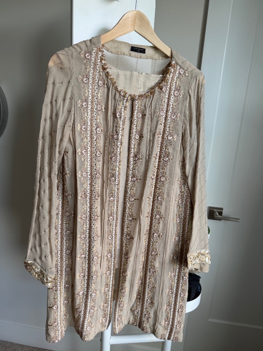 Sapphire 3-Piece Embroidered  – Beige/Champagne (everything must go/make offer)
